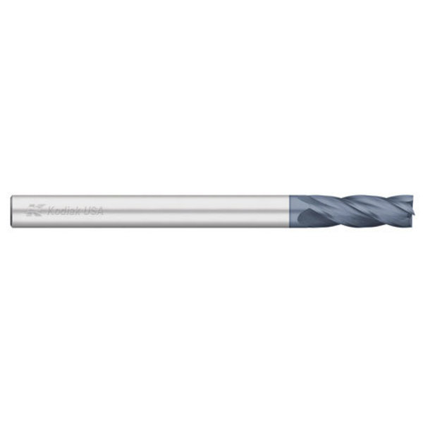 Kodiak Cutting Tools 3/8 Carbide Endmill 4 Flute Single End Extra Long ALTIN Coated 5437905